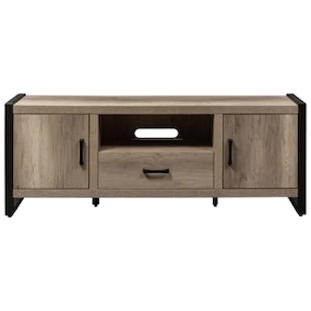 Rustic Industrial 64 Inch TV Console with Storage 